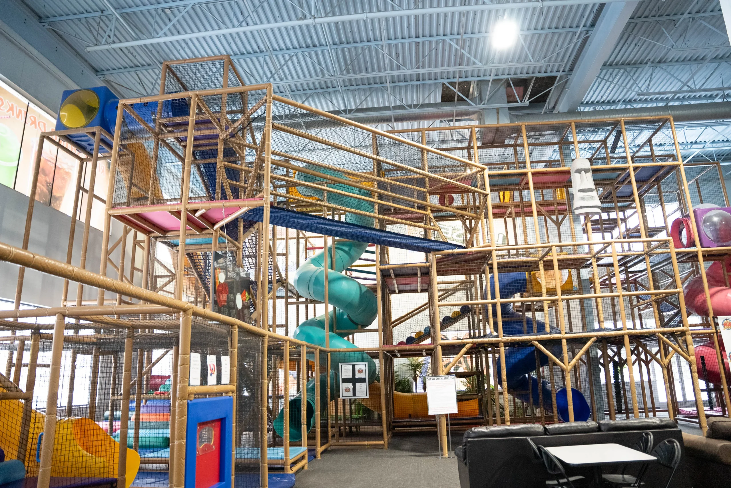 Castaway Play Cafe indoor playground and tree fort for kids.