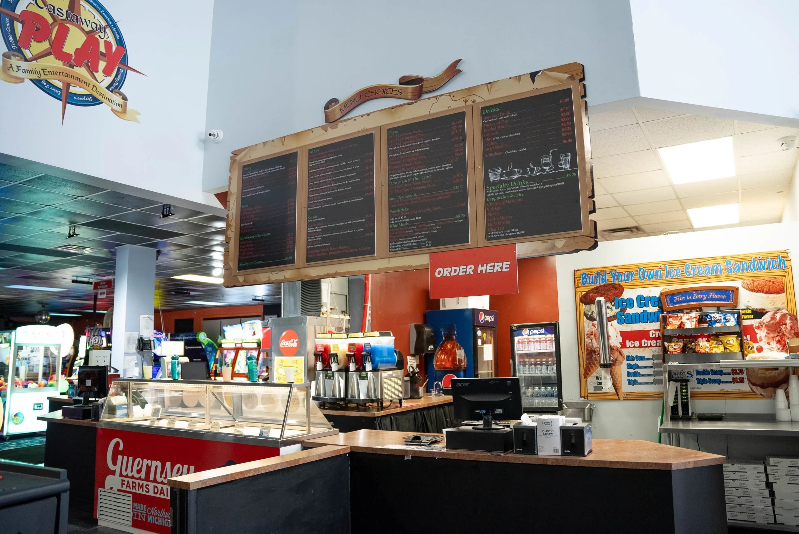 Castaway Play Cafe food area.