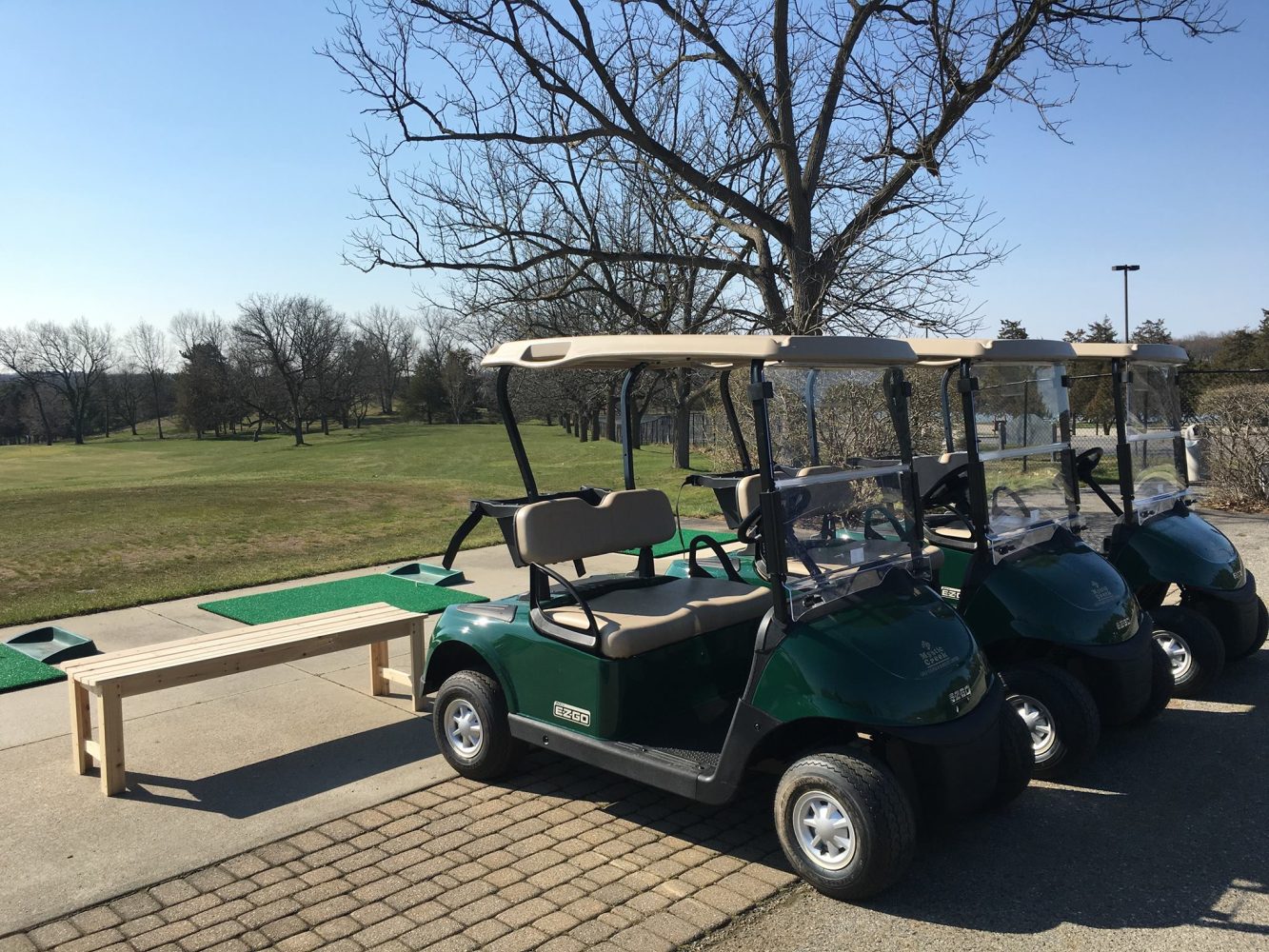 golf carts at mystic creek golf course