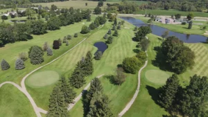 Ironwood Golf Club aerial view of course hole.