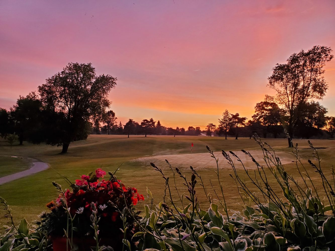 Sunset over Rush Lake Hills Golf Course