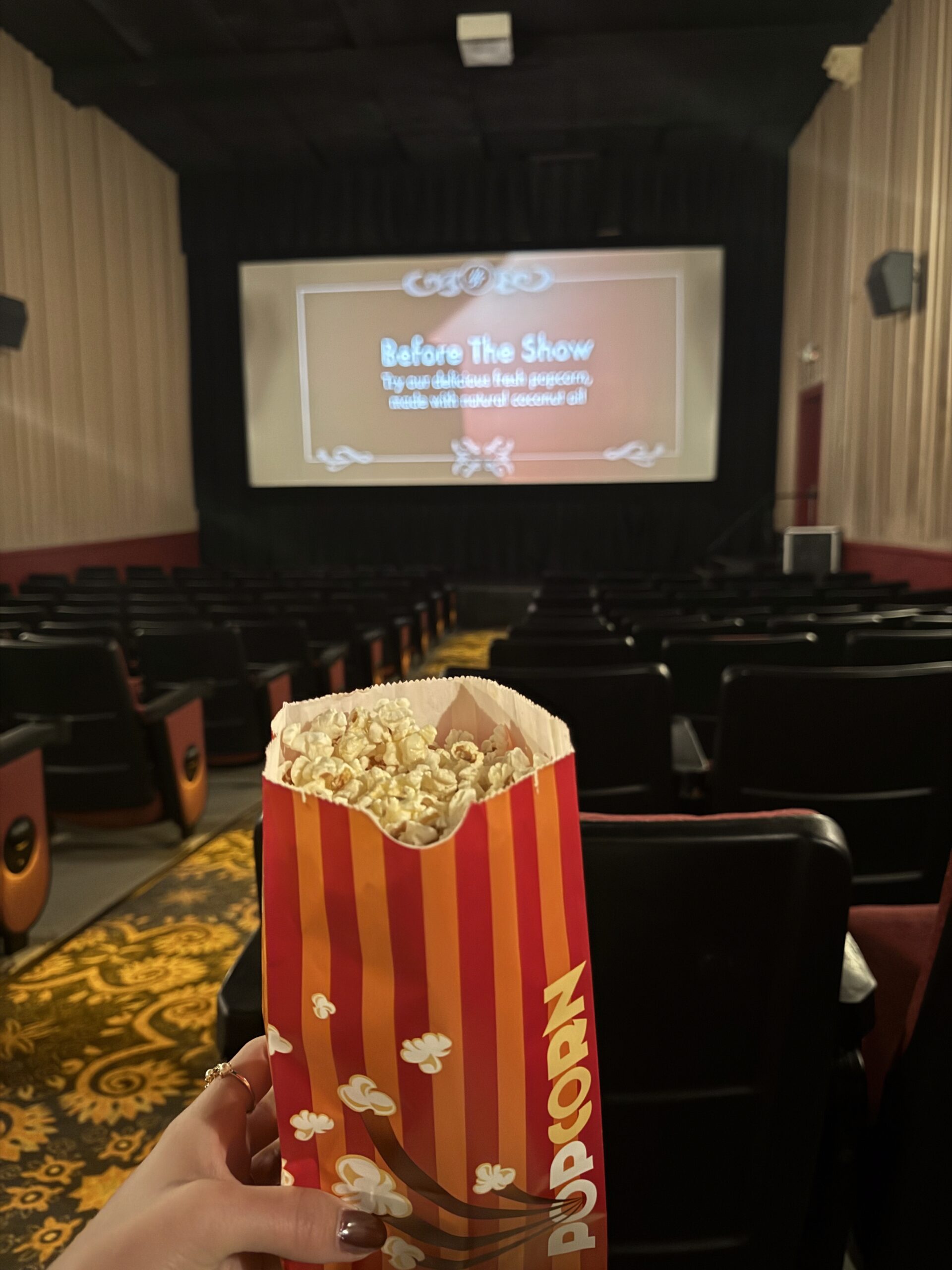 Historic Howell Theater popcorn in theater.