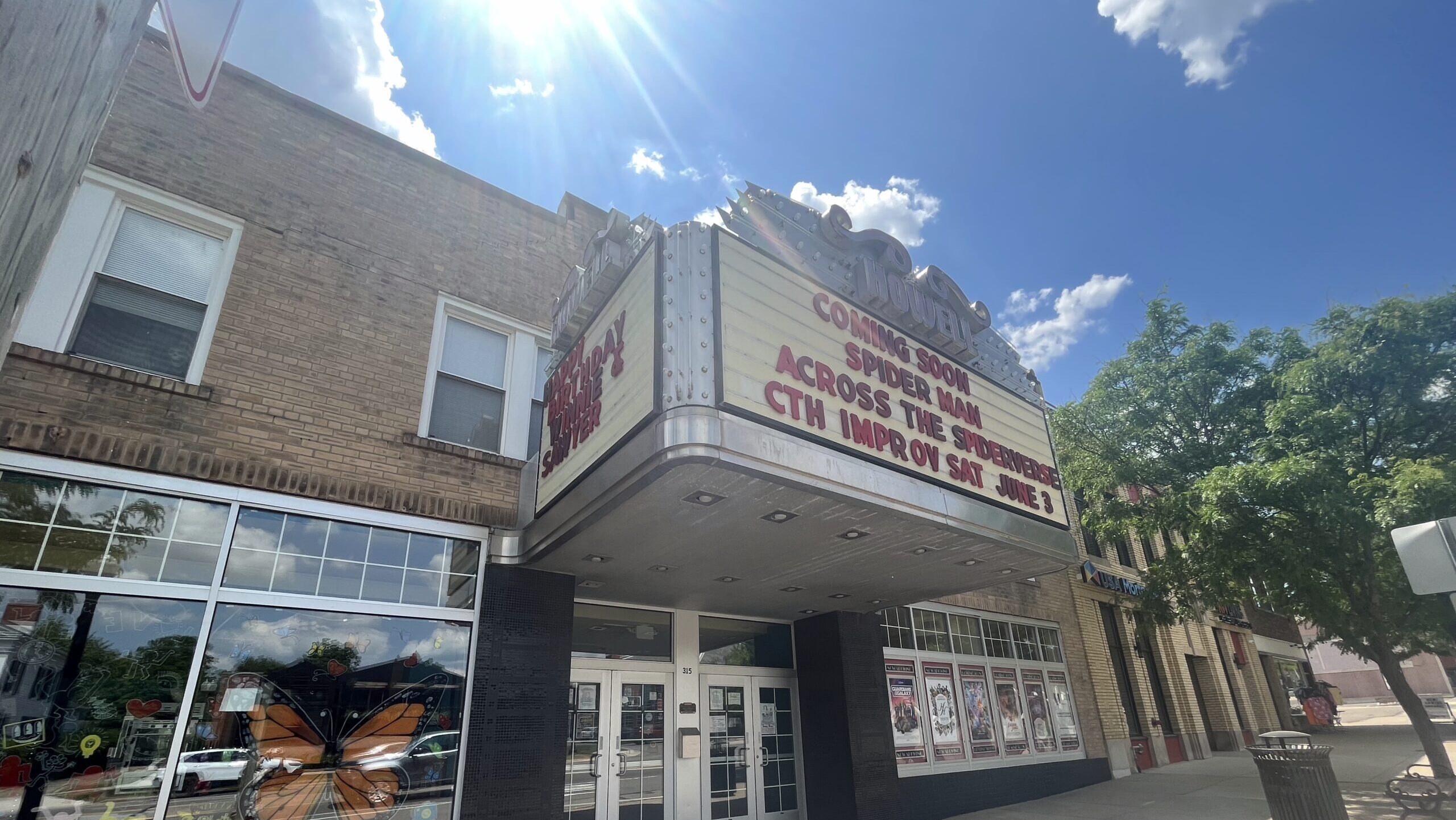 Historic Howell Theater marquee on a sunny day.