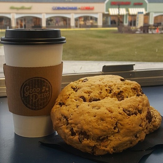 a cookie and a coffee