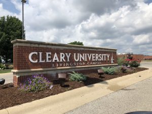 Cleary University sign