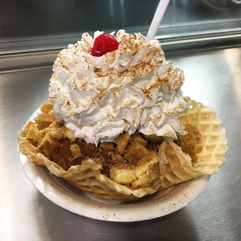 ice cream sundae in waffle cone