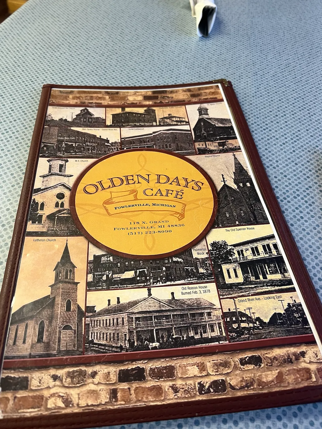 Menu of Olden Days Cafe in Fowlerville, Michigan