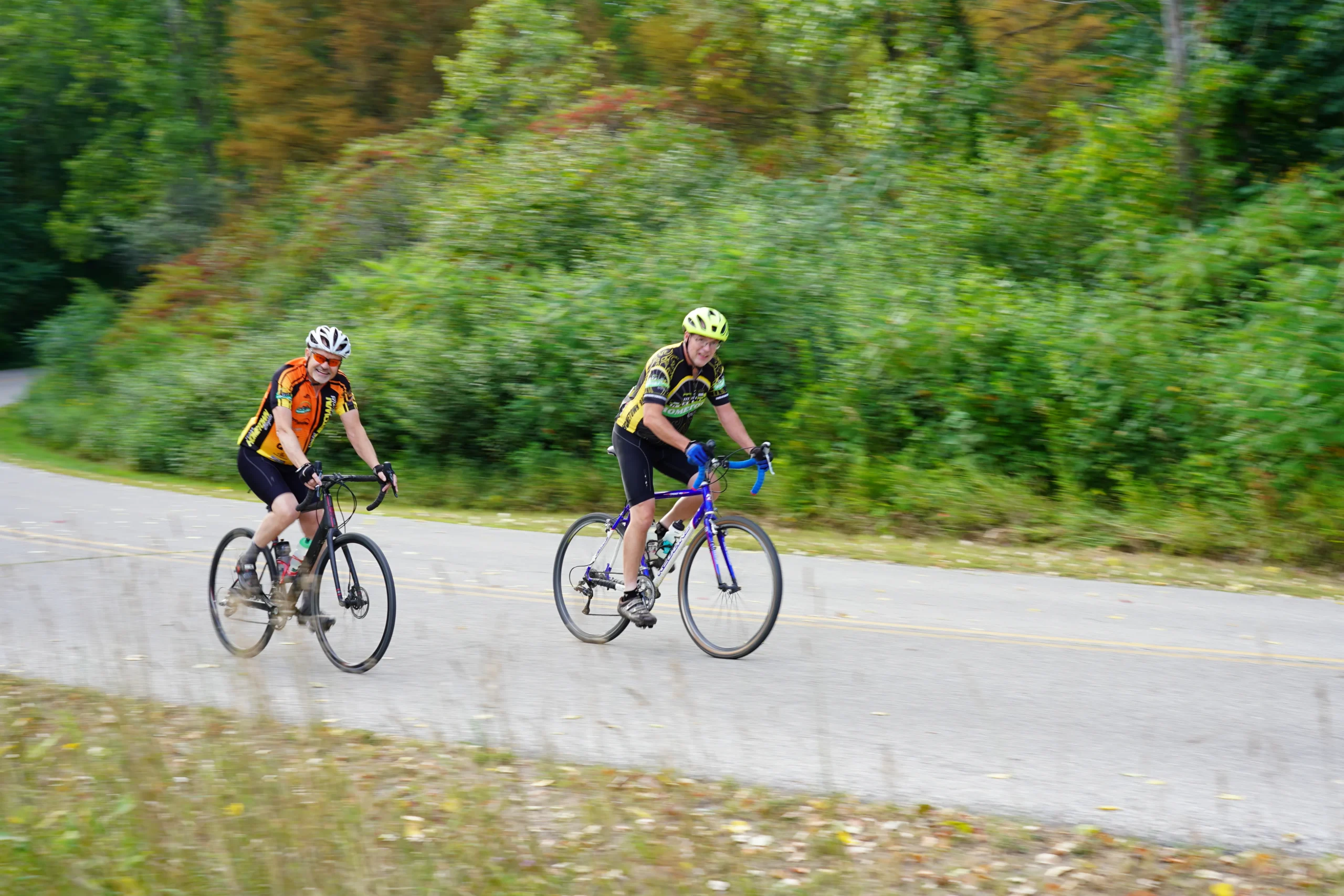 Guys biking at a recreation area for Father's Day