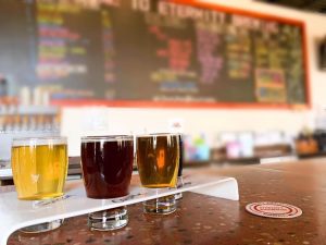 Flight of beer at Eternity Brewing
