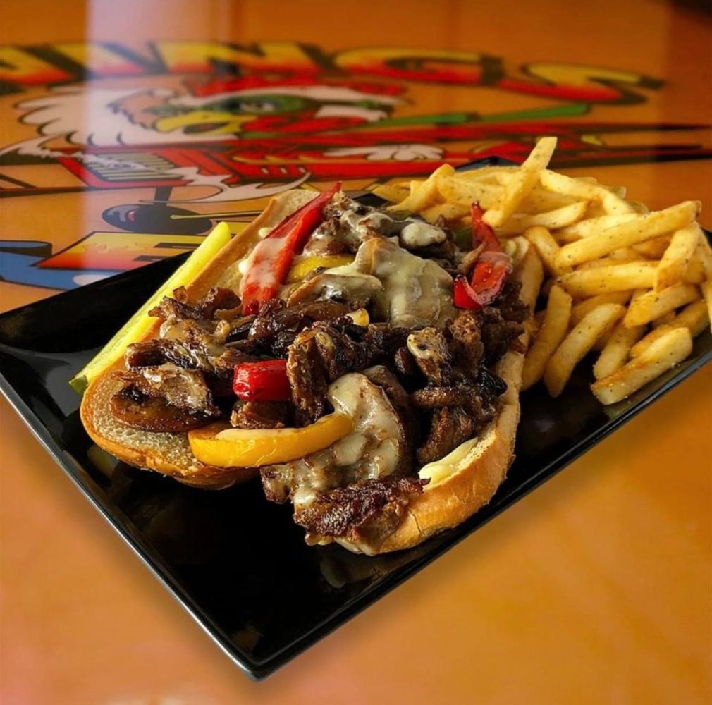 Cheese Steak Sandwich and Fries