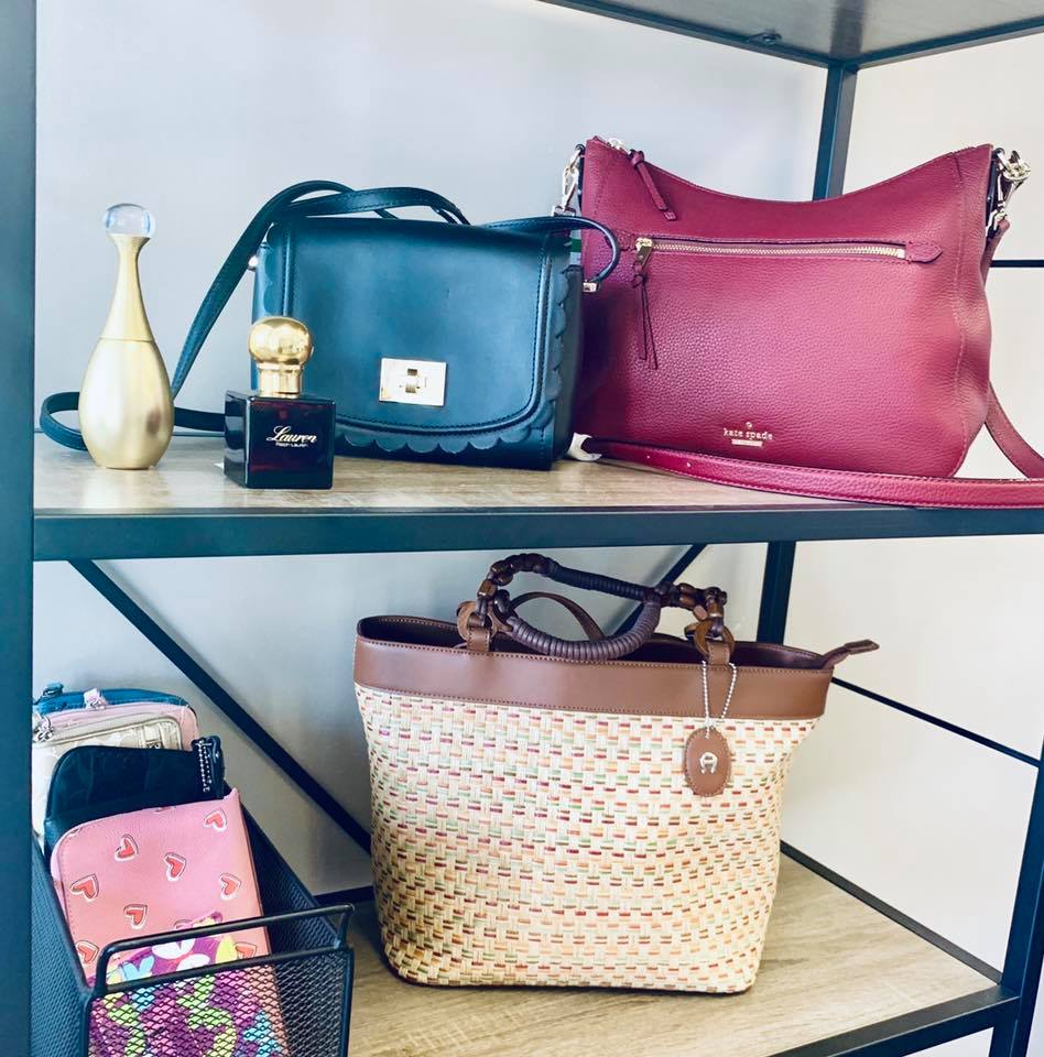 purses on display at luxus and invoco