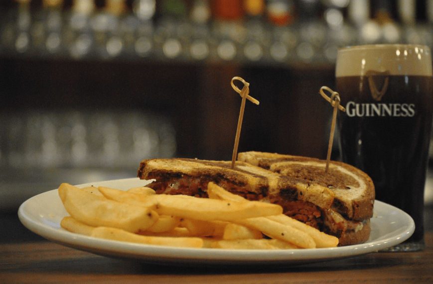 rueben and guinness from Jameson's irish pub