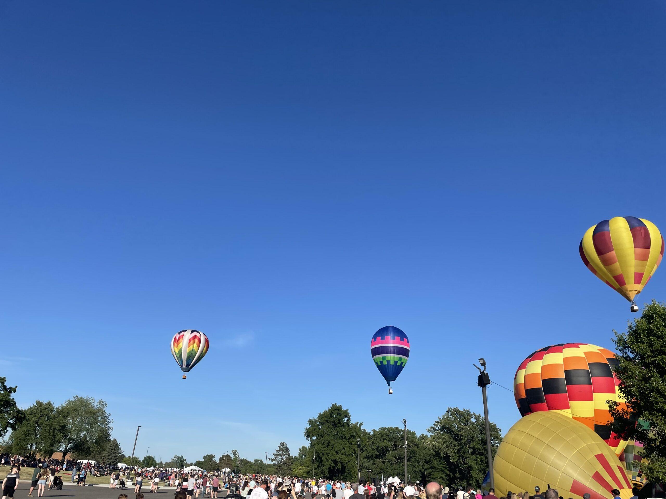 Michigan challenge balloon fest hot air balloons taking off