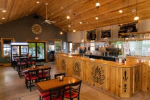 Spicer's Winery bar and tables.
