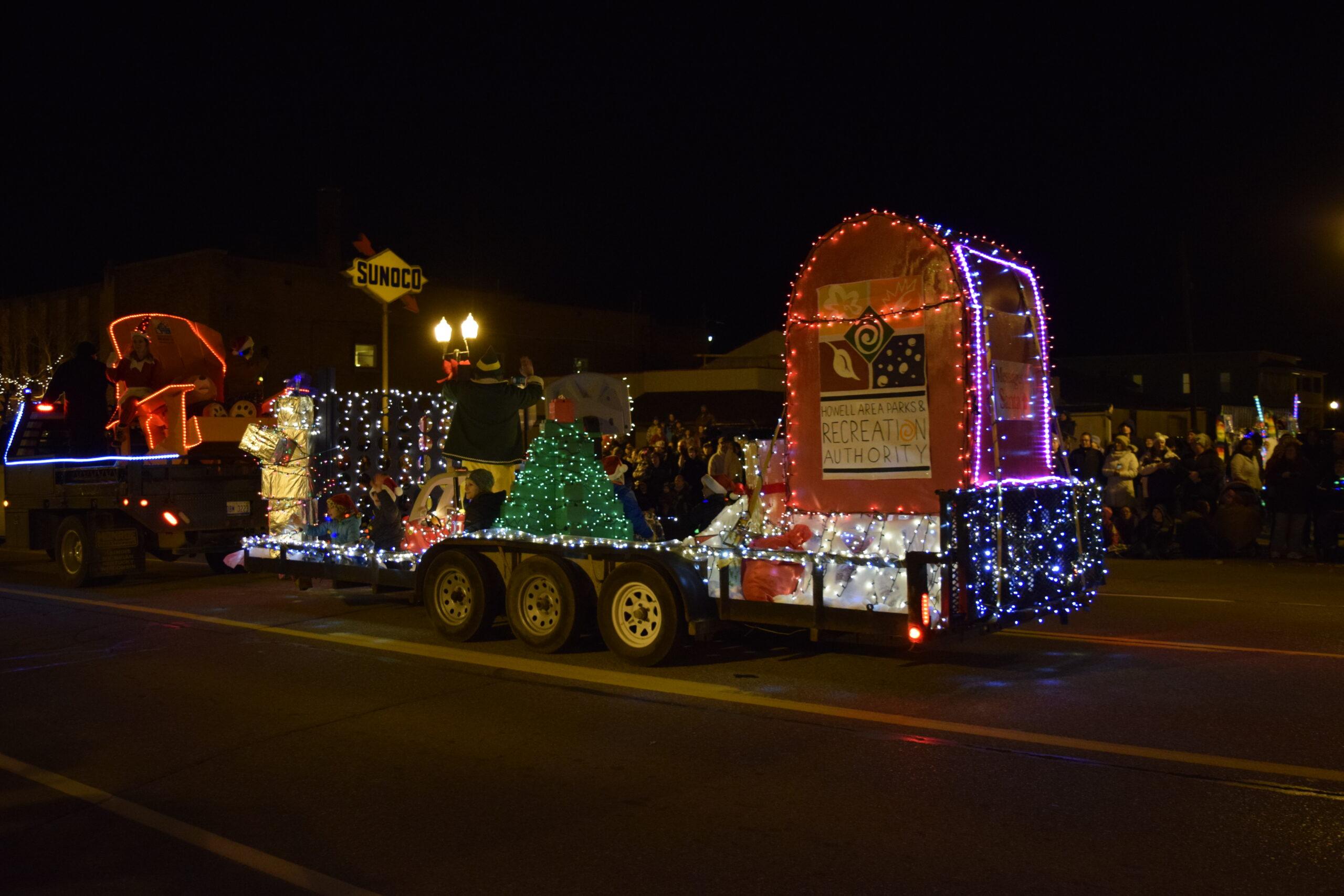 The fantasy of Lights float moving through Howell, Michigan
