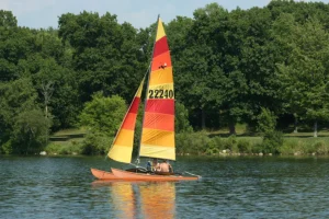 Sail boat on Kent Lake at Kensington Metropark