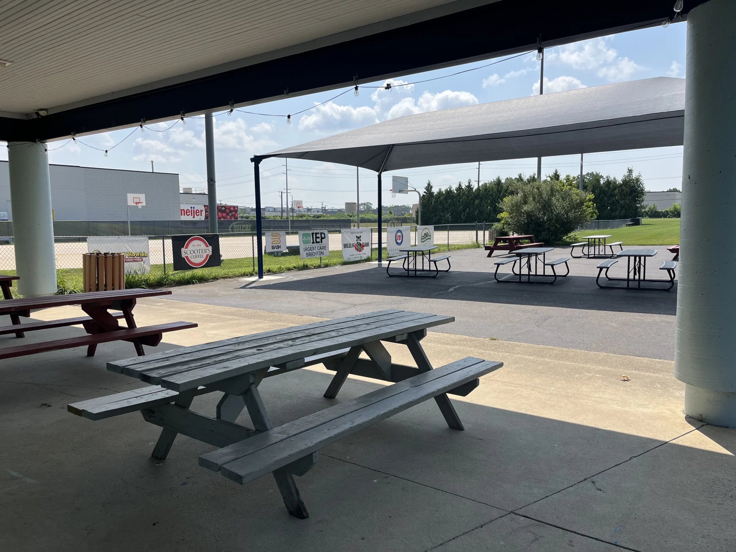 SELCRA Meijer Park picnic area in Brighton with basketball courts and baseball.