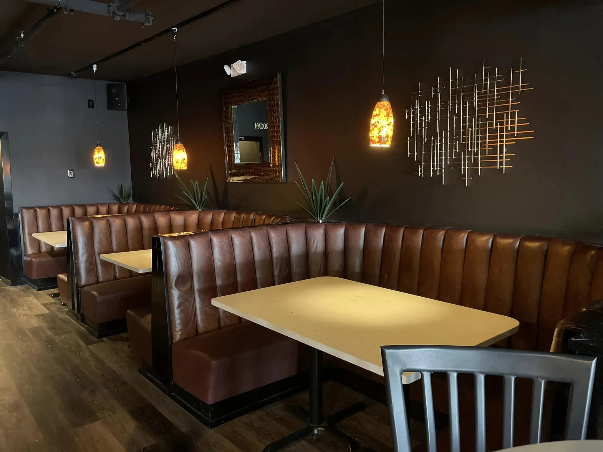 Inside view of 120 West tables and booths