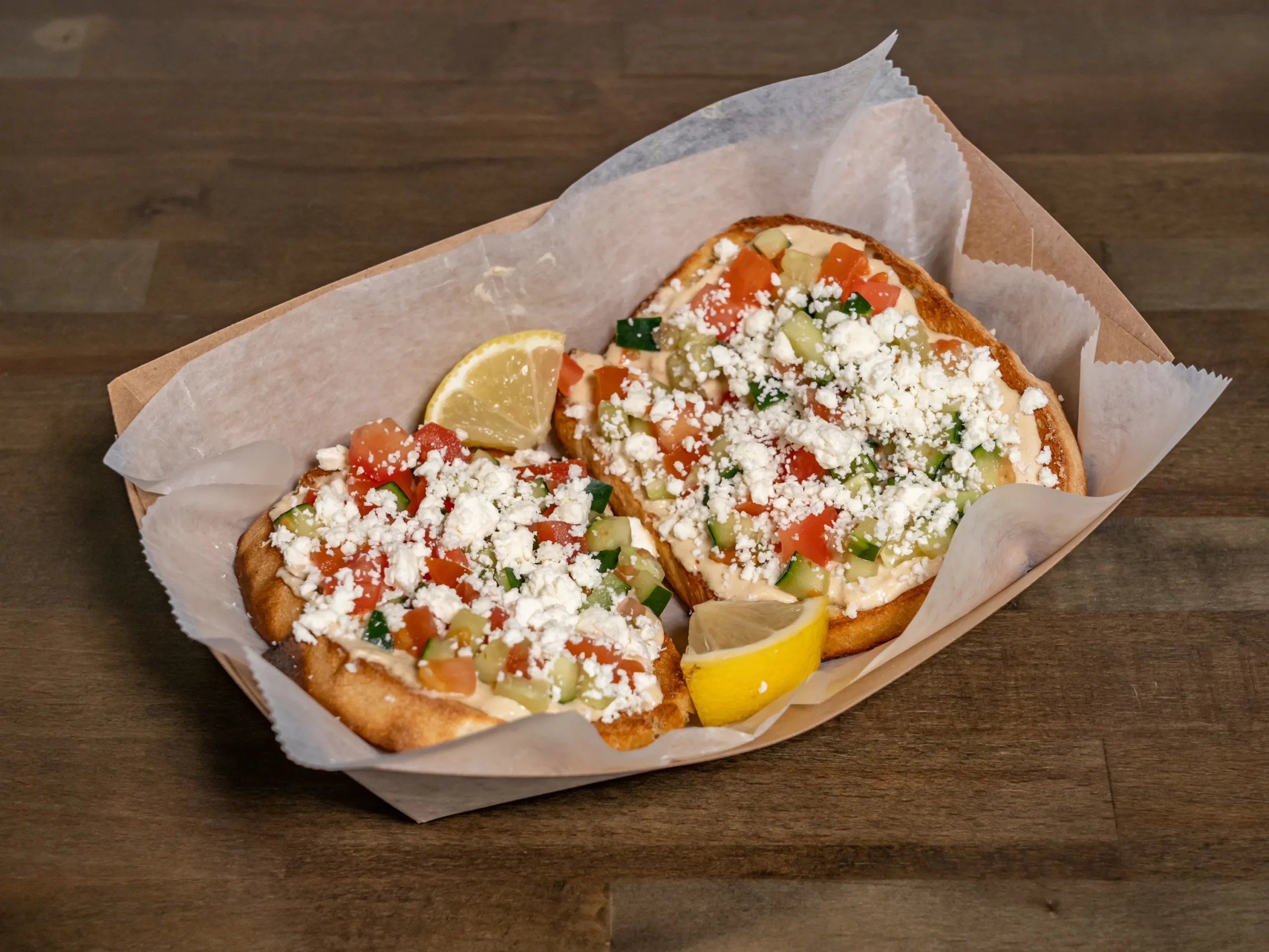 Shaka Cafe in Howell mediterranean toast option.
