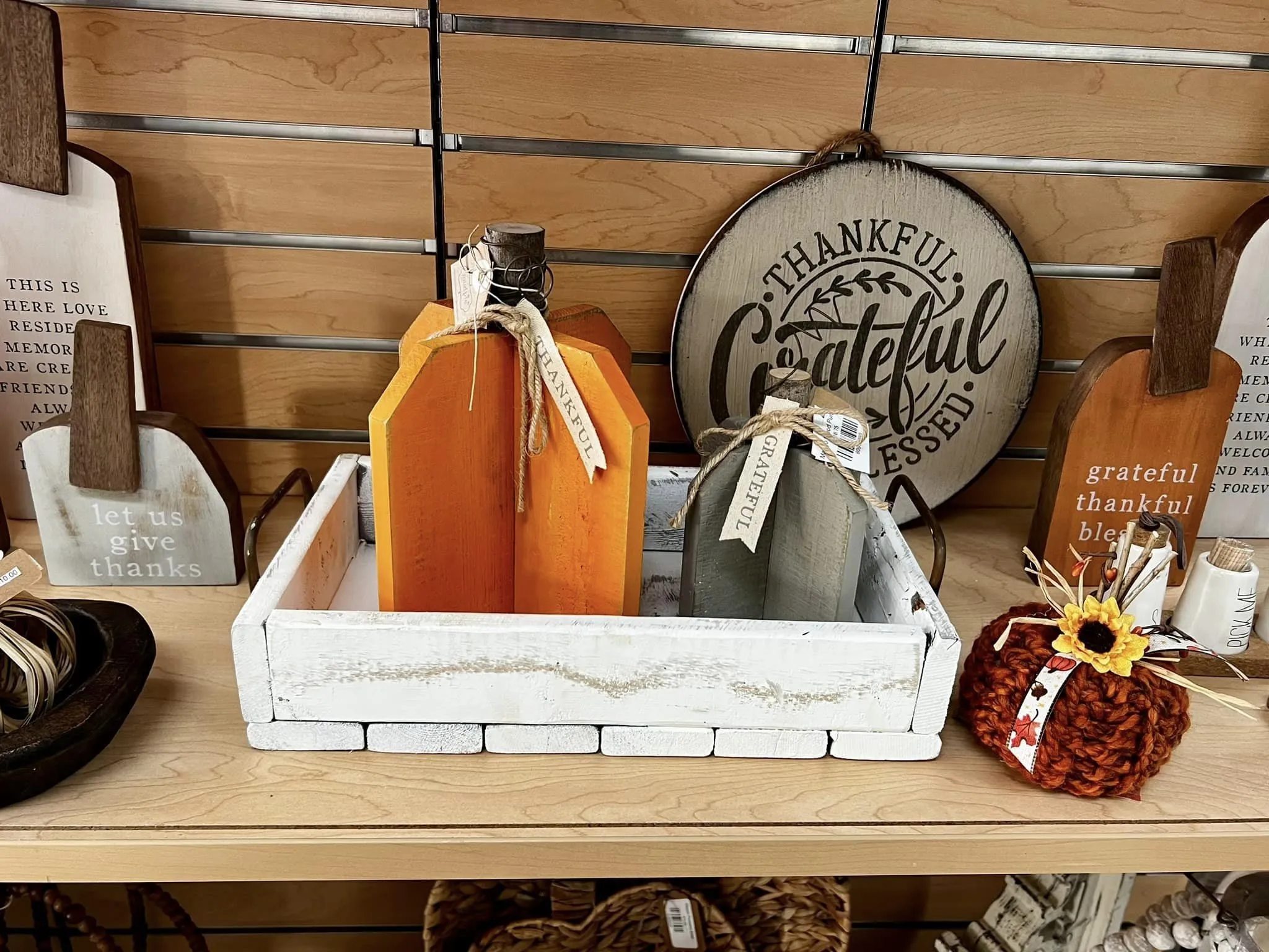 Urban Farm Decor holiday items for sale in a basket