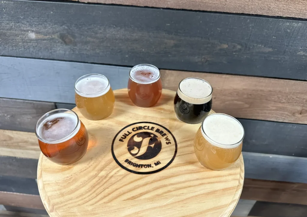 A wide variety of beer options at Four Circles Brewery