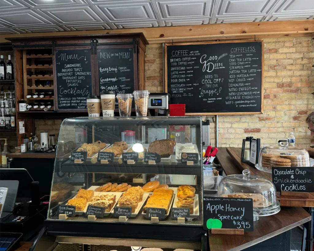 The interior of Good Deeds Coffee Bar