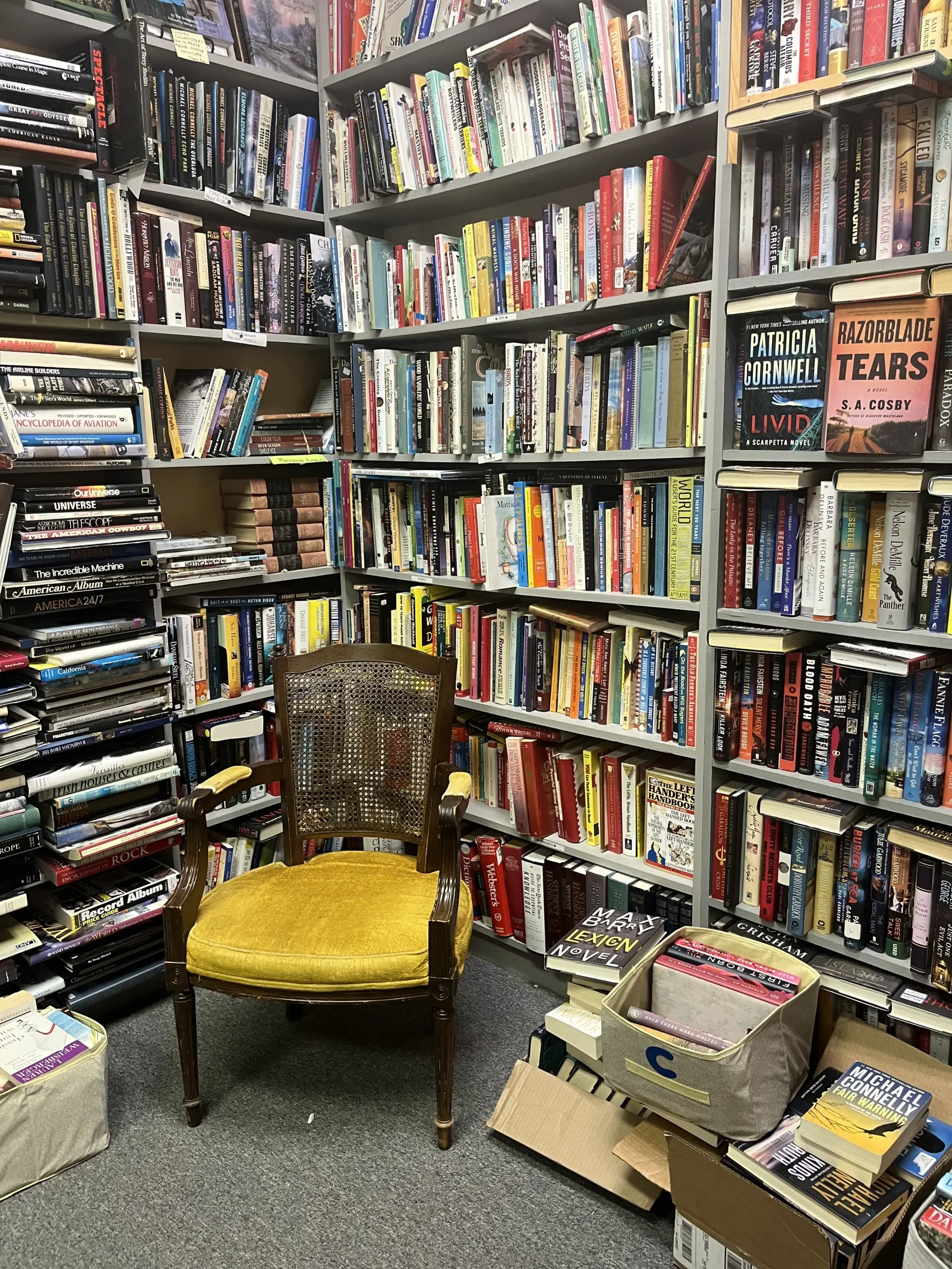 Unicorn 1 Used Books reading corner in Downtown Brighton.