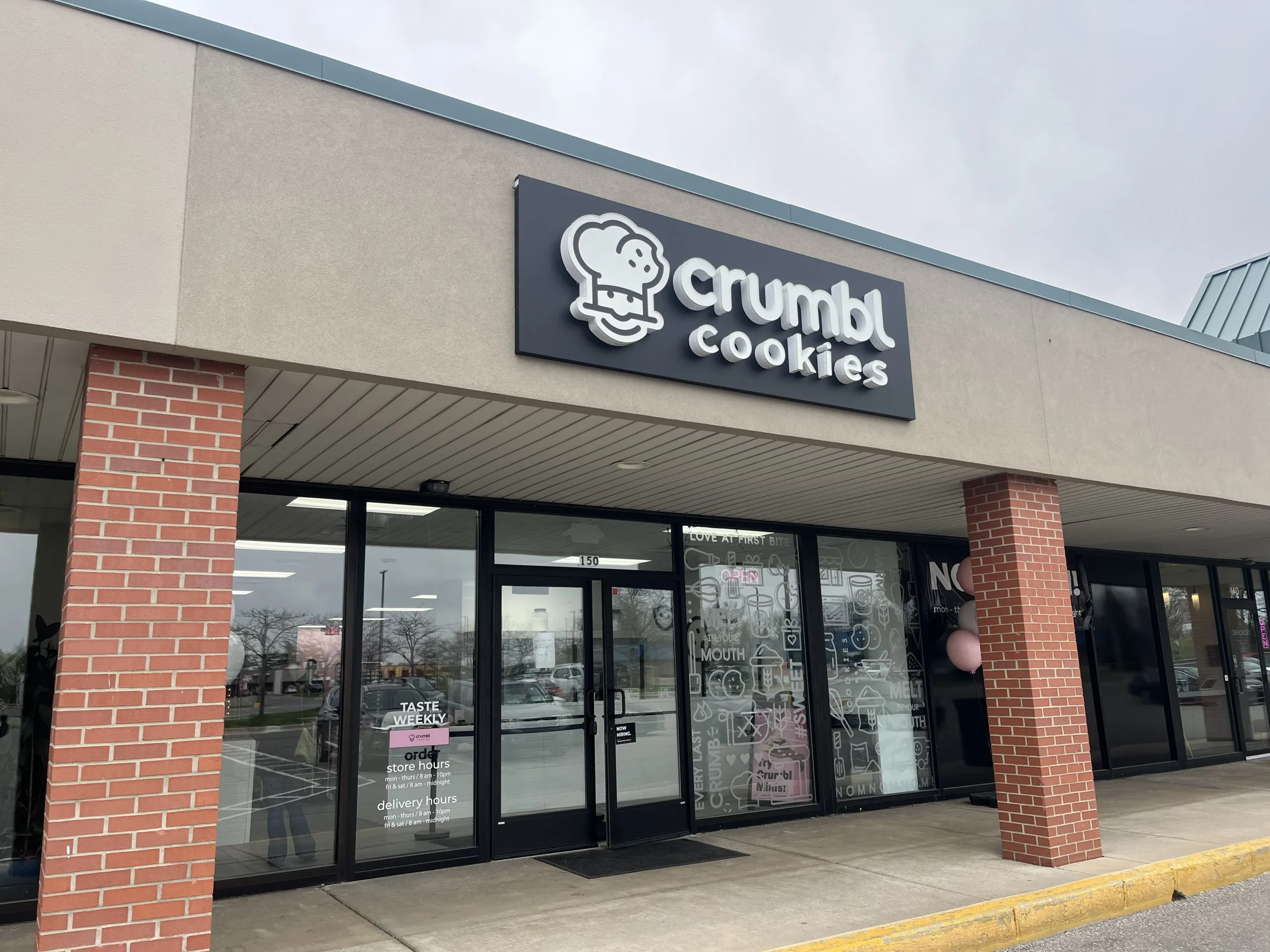 Crumbl Cookies exterior in Brighton.