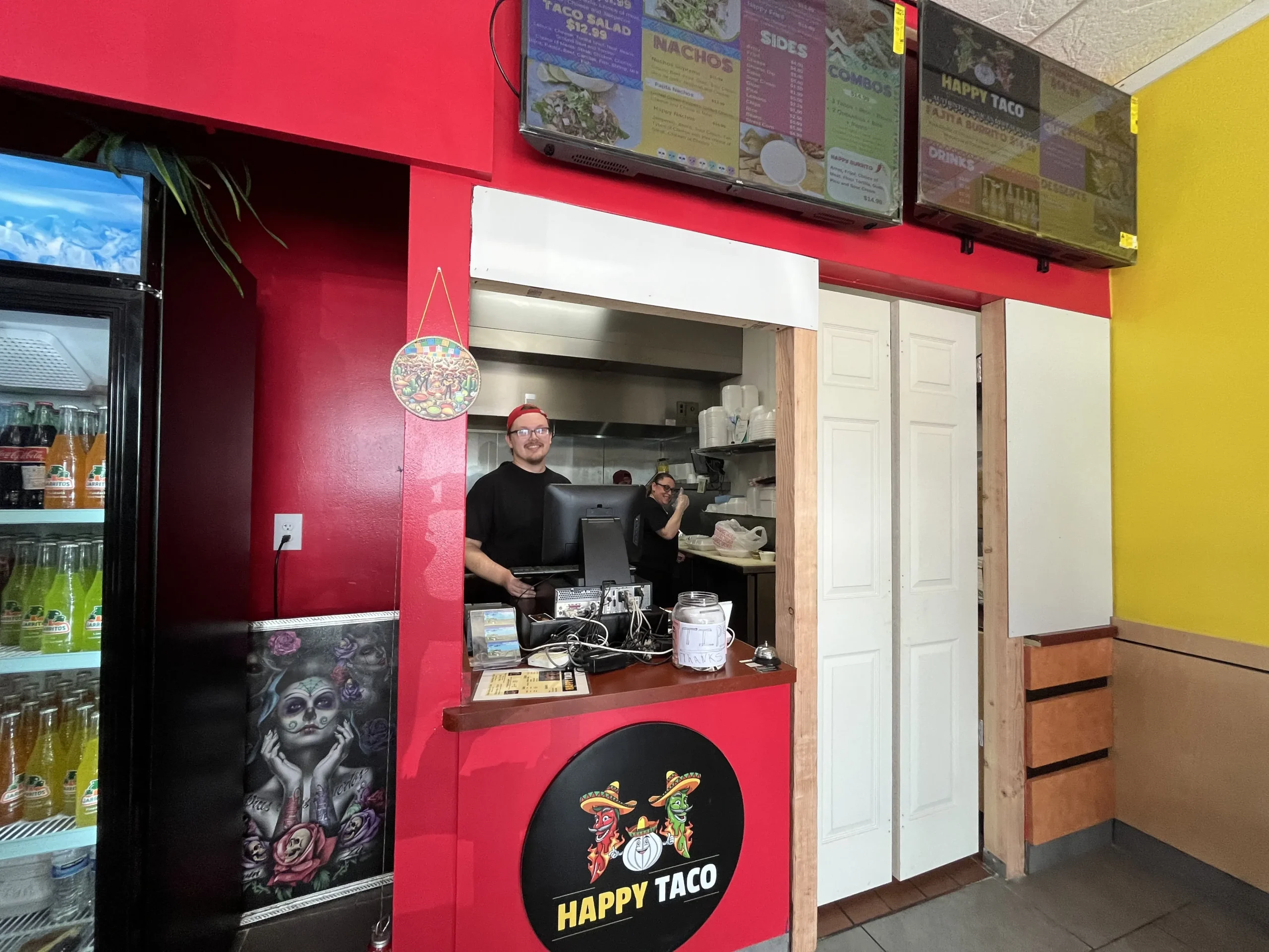 Happy Taco window counter to place your order.