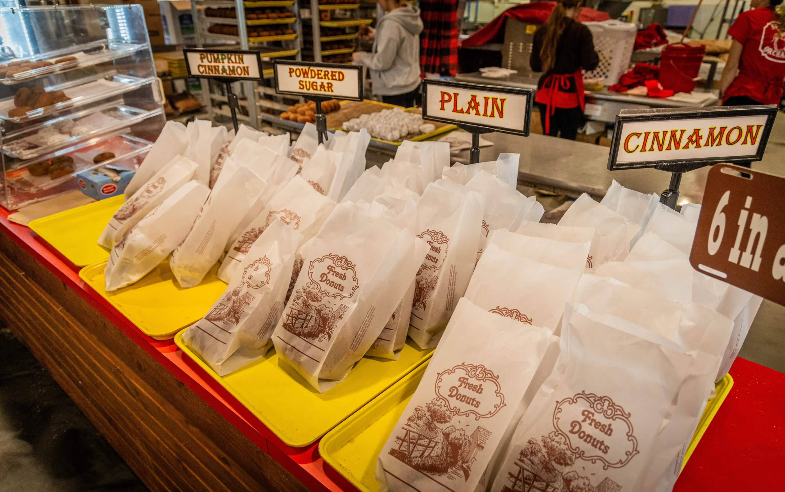 fresh hot donuts from spicer orchards to be enjoyed on a crisp fall morning