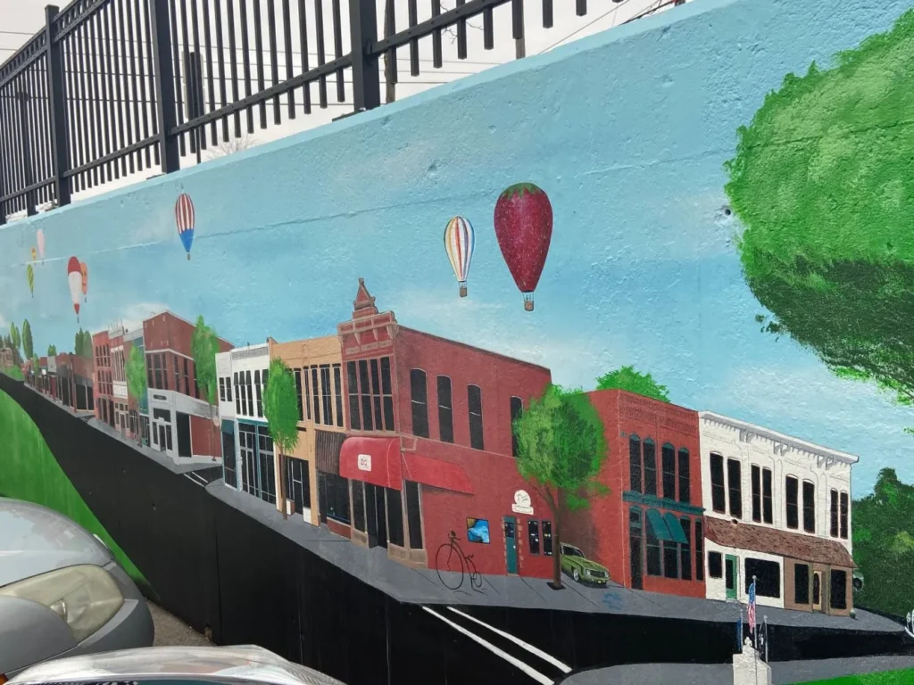 mural in downtown howell from local artist stacy karnes
