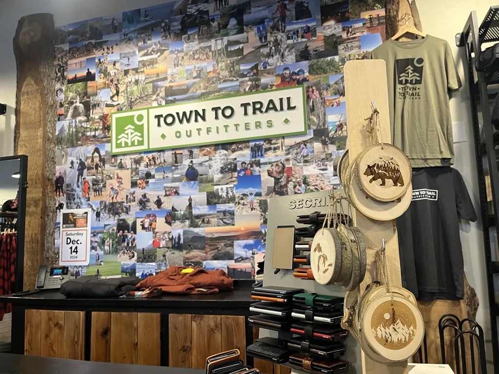 Town to Trail Outfitters brighton check out counter.