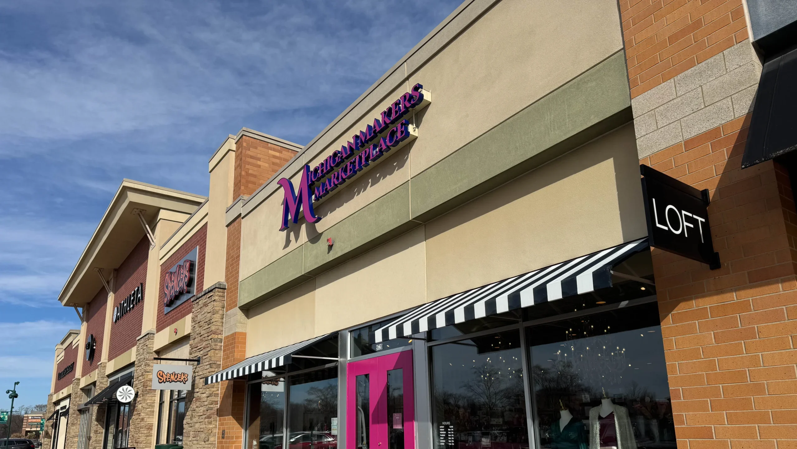 Michigan Makers Marketplace storefront in Green Oak Mall.