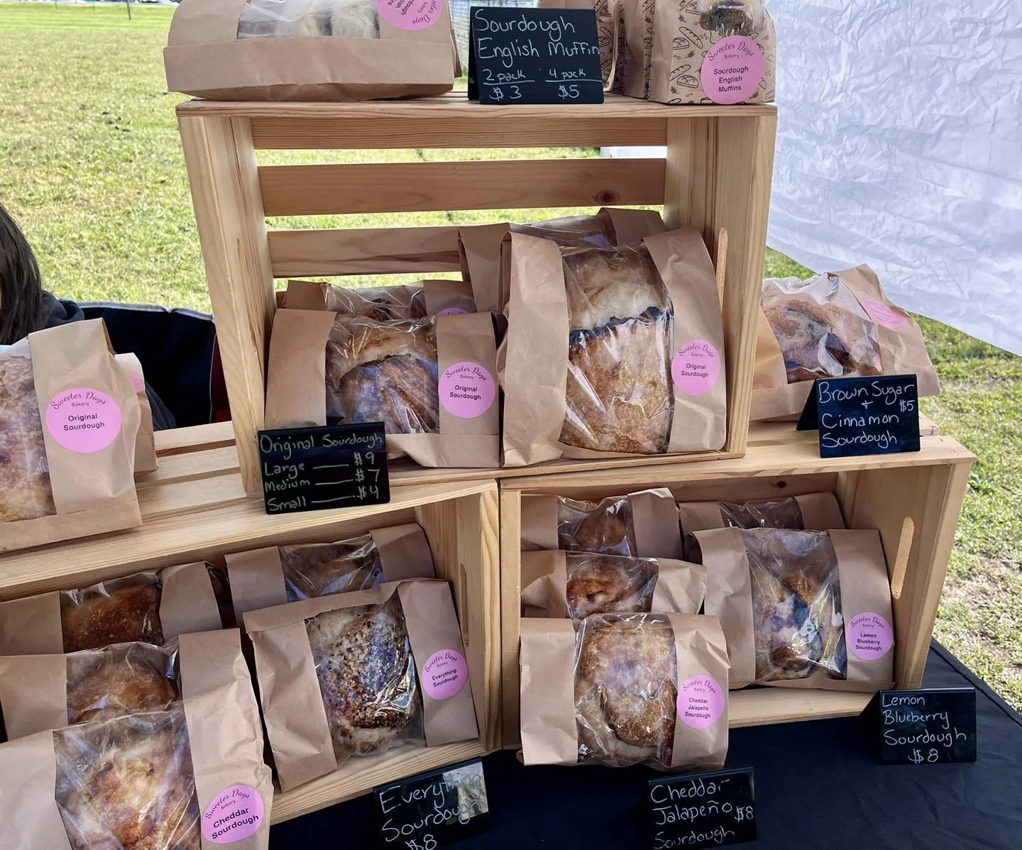 Whitmore Lake Farmers Market baked goods and cookies.
