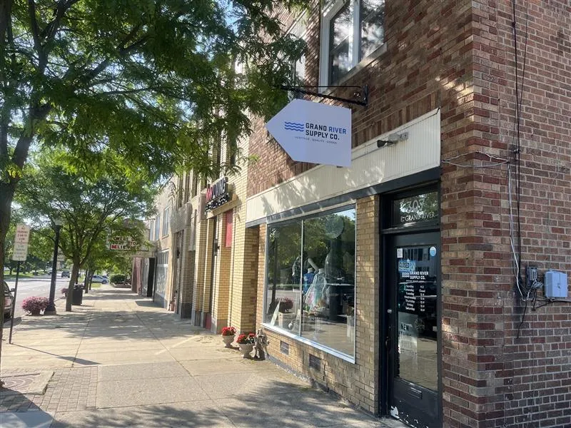 Grand River Supply Co. shop in downtown Howell storefront.
