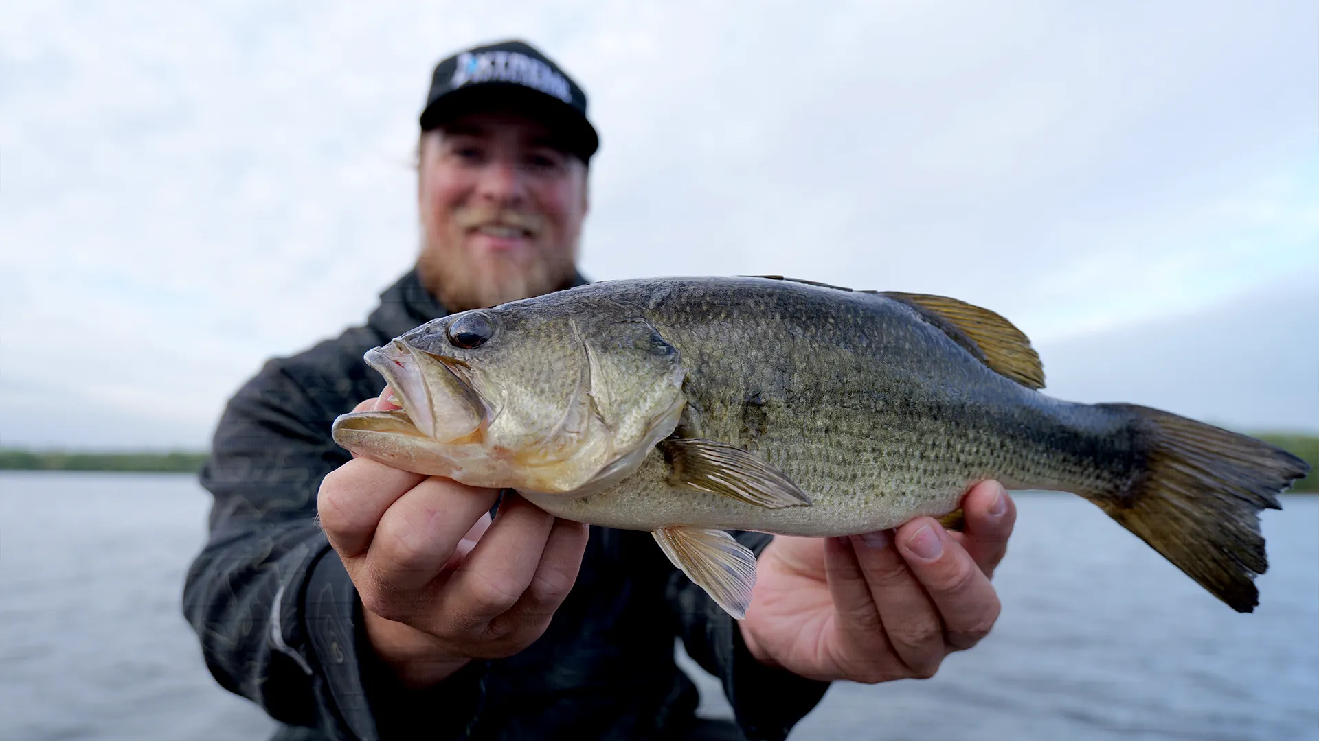 Bass caught by extreme outdoorsmen